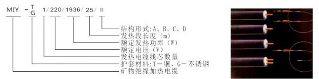 MI鎧裝加熱電纜產品型號